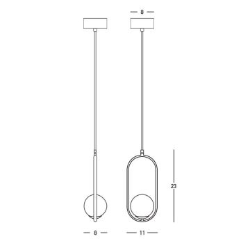 Zambelis 23136 - Candeeiro suspenso 1xG9/7W/230V 8x11 cm dourado