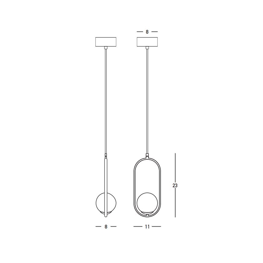 Zambelis 23136 - Candeeiro suspenso 1xG9/7W/230V 8x11 cm dourado