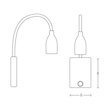 Zambelis H33 - Candeeiro LED pequeno e flexível LED/3W/230V branco