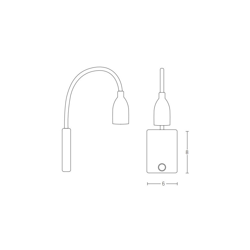 Zambelis H33 - Candeeiro LED pequeno e flexível LED/3W/230V branco