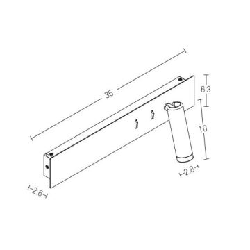 Zambelis H52 - Iluminação de parede LED LED/3W + LED/10W/230V branco