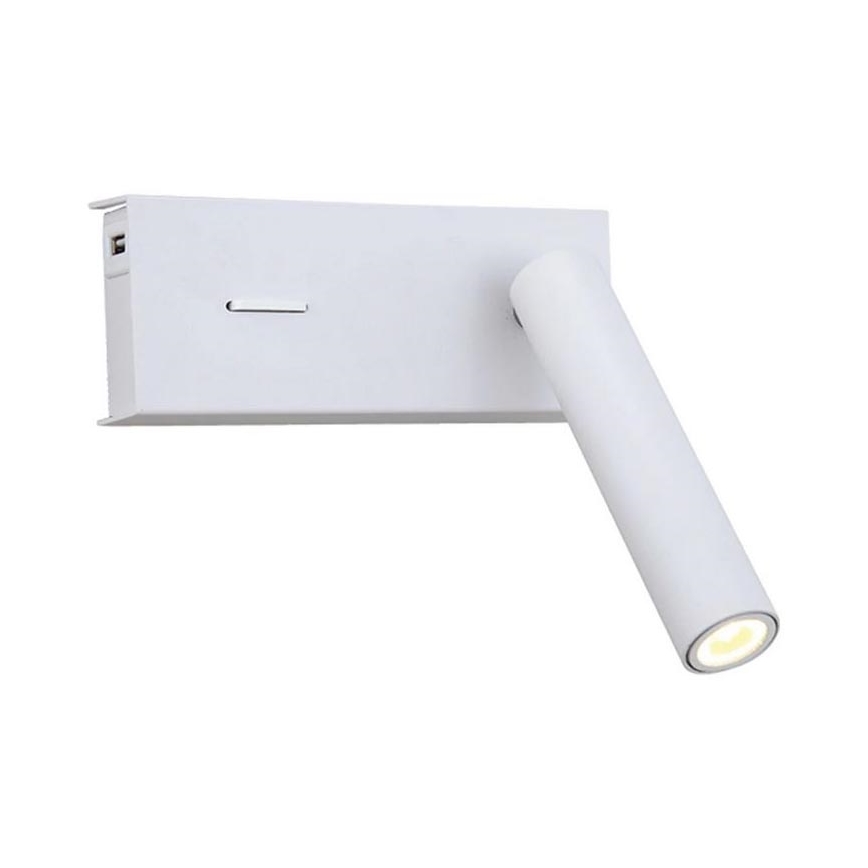 Zambelis H74 - Iluminação de parede LED LED/3W/230V USB branco