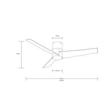 ZEVENTI - Ventoinha de teto LED BARROSA LED/18W/230V Wi-Fi Tuya preto + comando