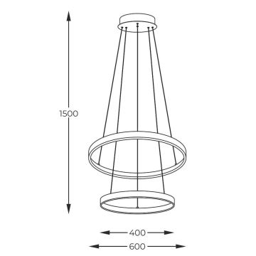 Zuma Line - Candeeiro suspenso LED LED/50W/230V 3000/4000/6000K diâmetro 60 cm dourado