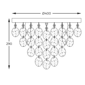 Zuma Line - Candeeiro integrado 5xE14/40W/230V prateado