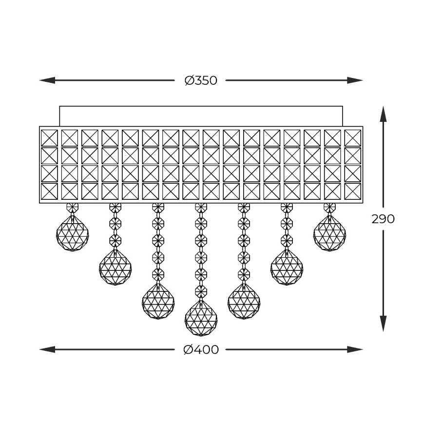 Zuma Line - Iluminação de teto 6xG9/25W/230V diâmetro 40 cm prateado