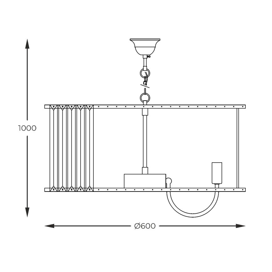 Zuma Line - Candeeiro suspenso 10xE14/40W/230V dourado