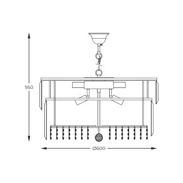 Zuma Line - Candeeiro suspenso 16xE14/40W/230V diâmetro 60 cm dourado