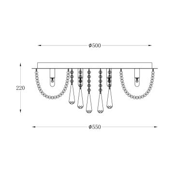 Zuma Line - Iluminação de teto 8xG9/25W/230V diâmetro 55 cm prateado