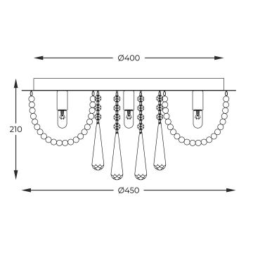 Zuma Line - Iluminação de teto 6xG9/25W/230V diâmetro 45 cm prateado