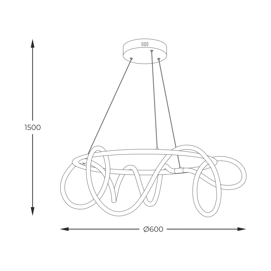 Zuma Line - Candeeiro suspenso LED LED/58W/230V 3000/4000/6000K preto