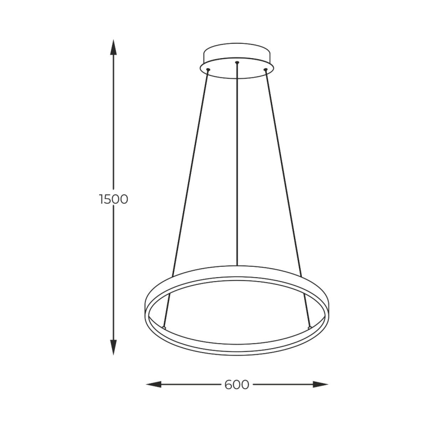 Zuma Line - Candeeiro suspenso LED LED/28W/230V 3000/4000/6000K diâmetro 60 cm preto