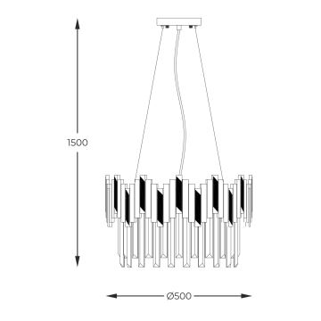 Zuma Line - Candeeiro suspenso 6xE14/40W/230V preto/dourado