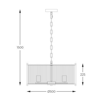 Zuma Line - Candeeiro suspenso 3xE27/40W/230V prateado