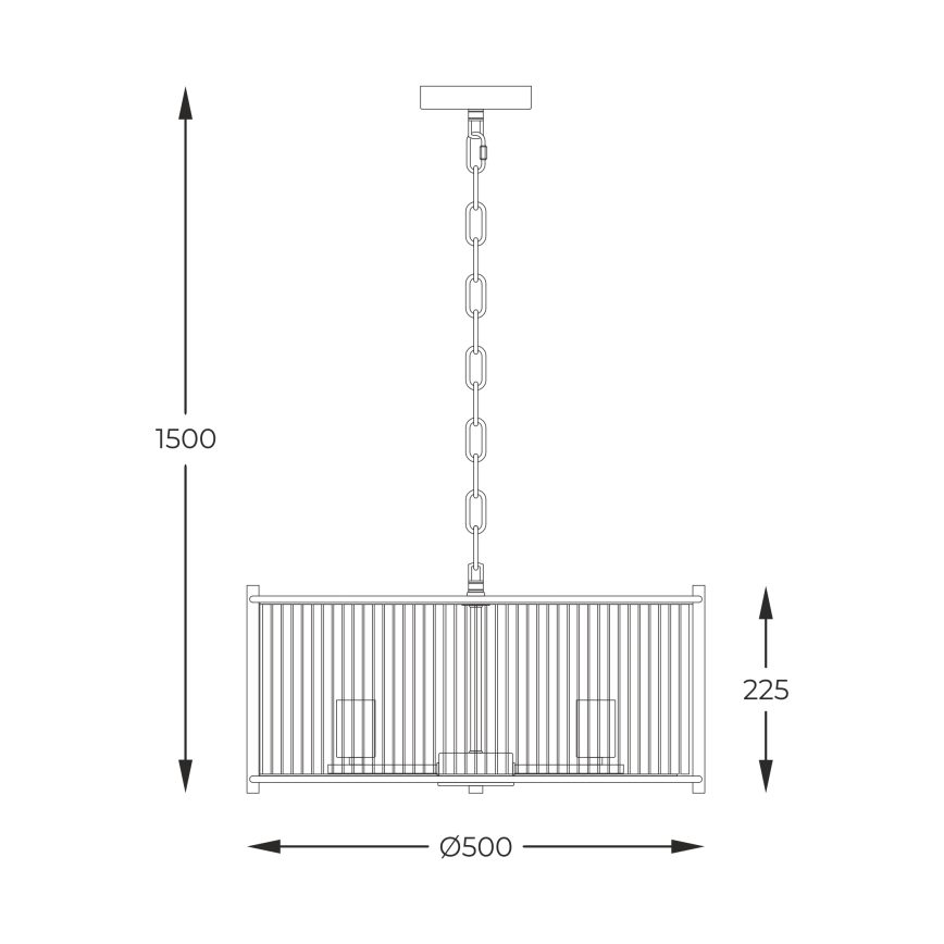 Zuma Line - Candeeiro suspenso 3xE27/40W/230V prateado