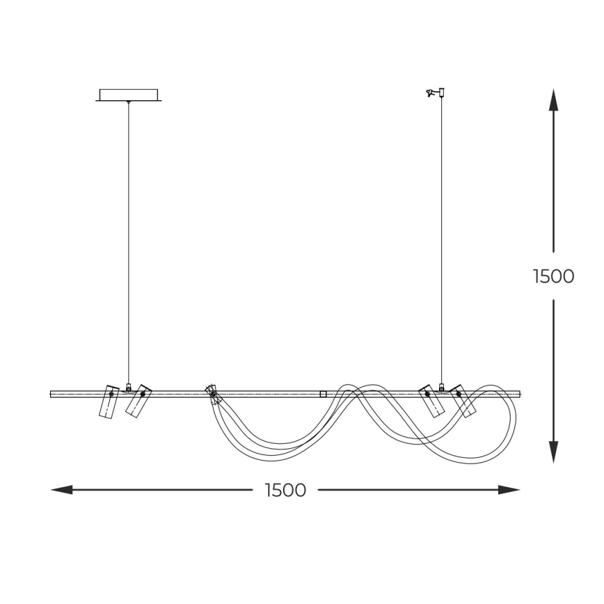 Zuma Line - Candeeiro suspenso LED com regulação LED/60W + LED/7,5W/230V 2700-6000K preto/dourado + comando