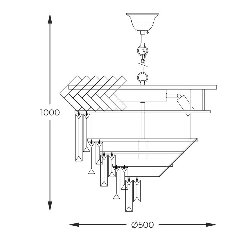 Zuma Line - Candeeiro suspenso 9xE14/40W/230V dourado