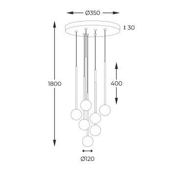 Zuma Line - Candeeiro suspenso 7xG9/40W/230V