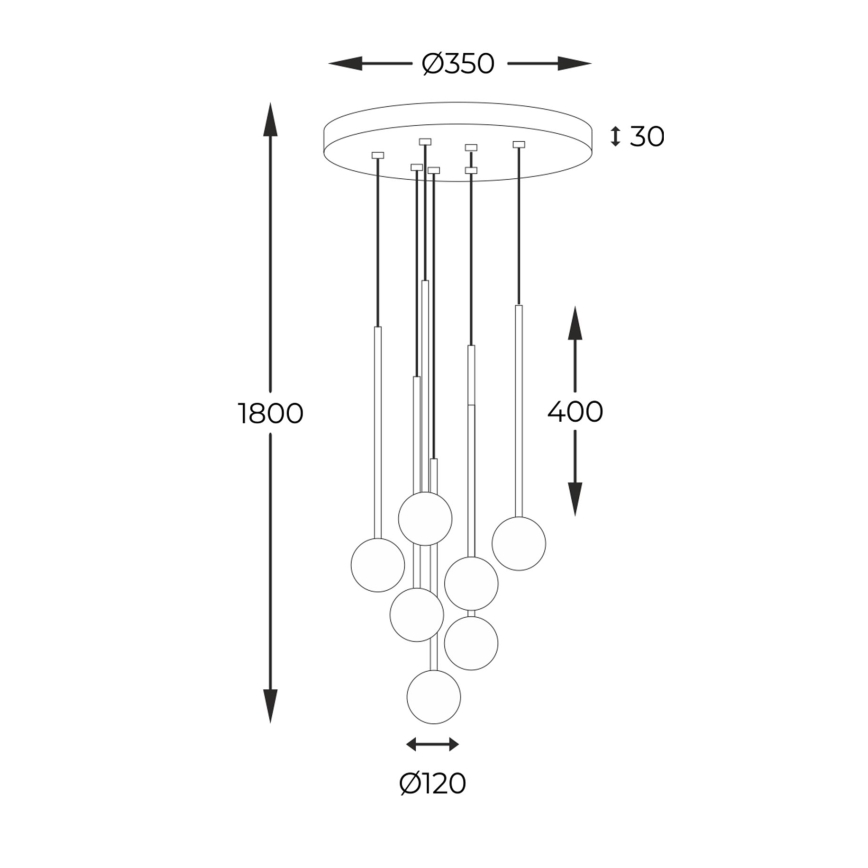 Zuma Line - Candeeiro suspenso 7xG9/40W/230V