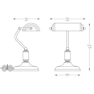 Zuma Line - Candeeiro de mesa 1xE27/40W/230V dourada