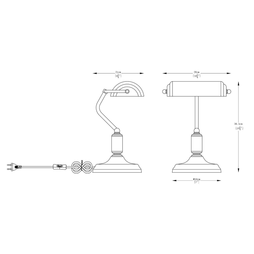 Zuma Line - Candeeiro de mesa 1xE27/40W/230V cinzento