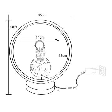 Zuma Line - Candeeiro de mesa para crianças LED LED/4W/230V astronaut/resina