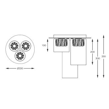 Zuma Line - Candeeiro  integrado LED 3xLED/5W/230V latão