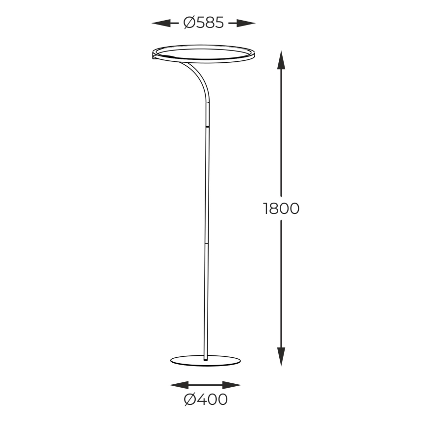 Zuma Line - Candeeiro de chão LED LED/24W/230V preto