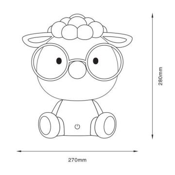 Zuma Line - Candeeiro de mesa LED regulável para crianças LED/3W/230V ovelha cinzento