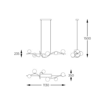 Zuma Line - Candeeiro suspenso 6xG9/3,5W/230V preto