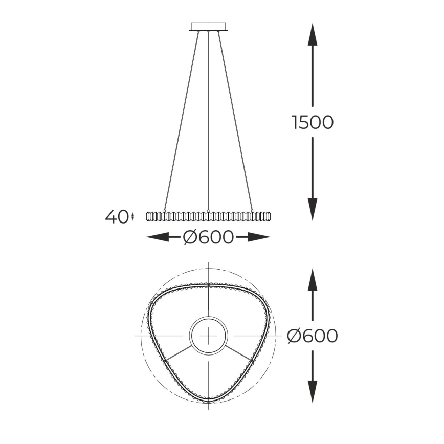 Zuma Line - Candeeiro de cristal LED suspenso com regulação LED/25W/230V 2700-6000K + comando