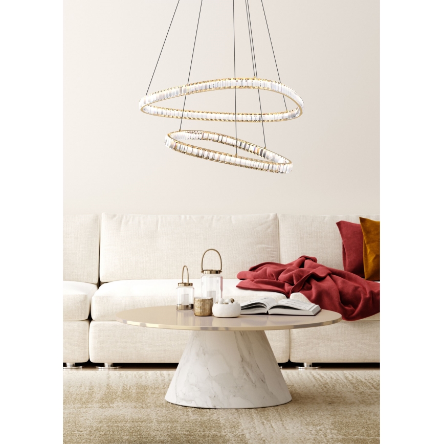 Linha Zuma - Candeeiro de cristal LED suspenso com regulação LED/36W/230V 2700-6000K + comando