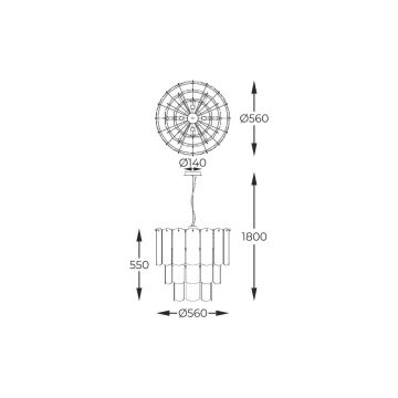 Zuma Line - Candeeiro suspenso 14xE14/40W/230V preto