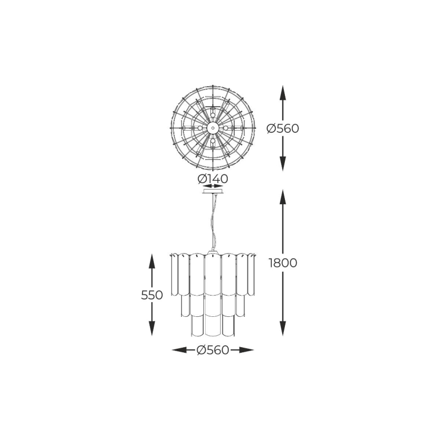 Zuma Line - Candeeiro suspenso 14xE14/40W/230V dourado