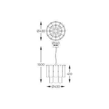 Zuma Line - Candeeiro suspenso 8xE14/40W/230V preto