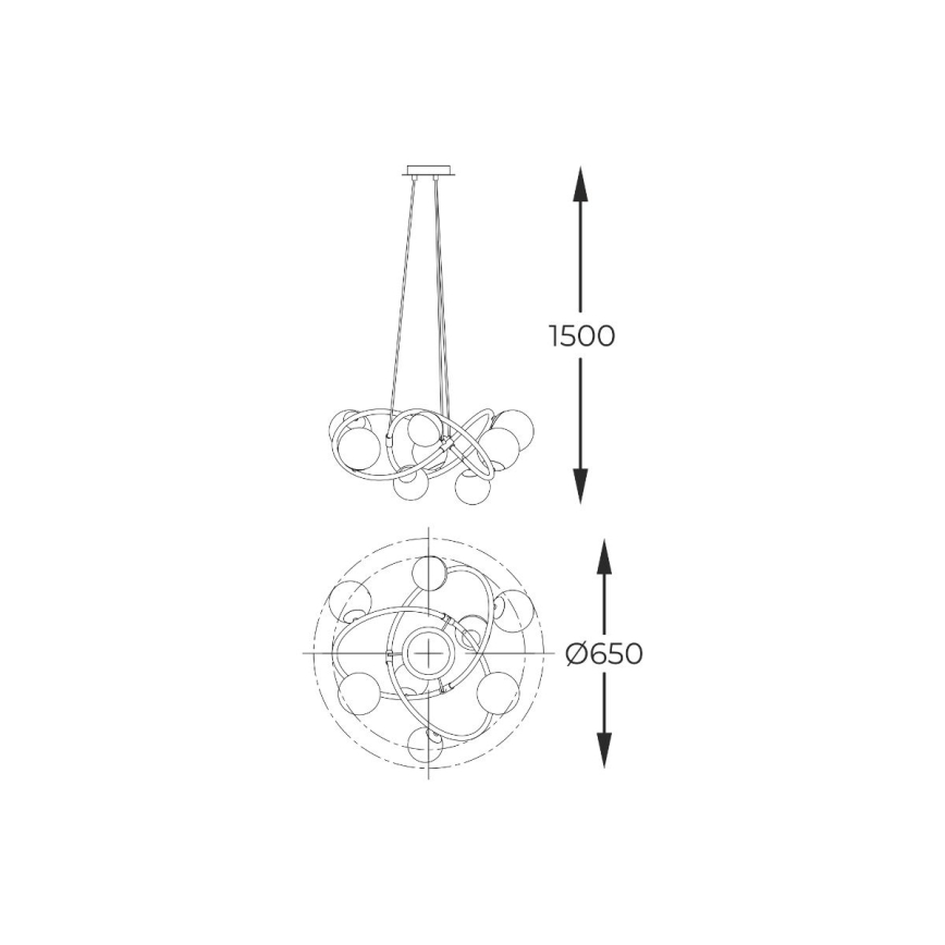 Zuma Line - Candeeiro suspenso 8xG9/3,5W/230V preto