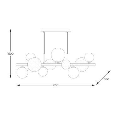 Zuma Line - Candeeiro suspenso 10xG9/3,5W/230V dourado