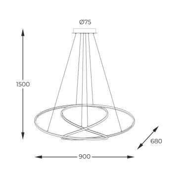 Zuma Line - Candeeiro suspenso LED com regulação LED/56W/230V dourado