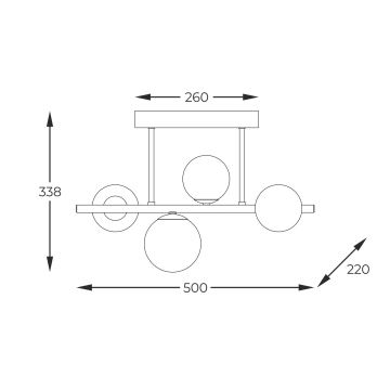 Zuma Line - Candeeiro suspenso 4xG9/3,5W/230V dourado