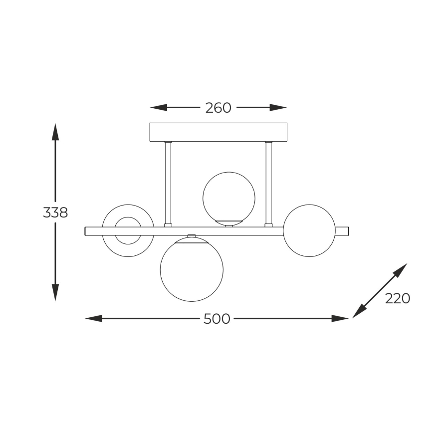 Zuma Line - Candeeiro suspenso 4xG9/3,5W/230V dourado