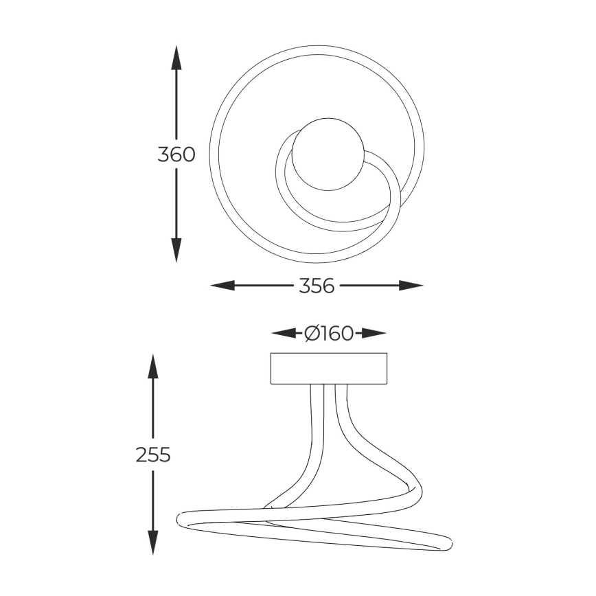 Zuma Line - Candeeiro integrado LED com regulação LED/26W/230V preto