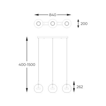 Zuma Line - Candeeiro suspenso LED 3xLED/5W/230V prateado