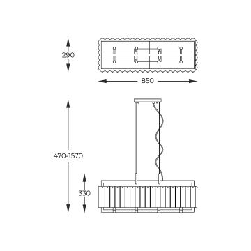 Zuma Line - Candeeiro suspenso 8xG9/42W/230V dourado