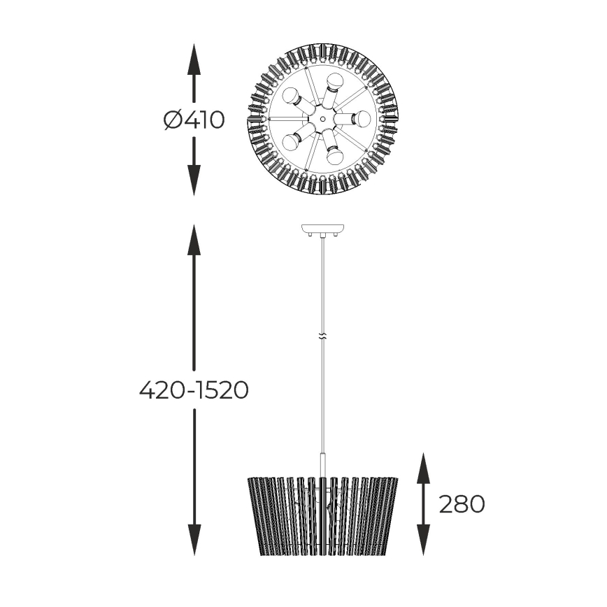 Zuma Line - Candeeiro suspenso 5xE14/40W/230V dourado