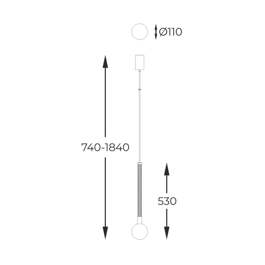 Zuma Line - Candeeiro suspenso 1xG9/6W/230V latão