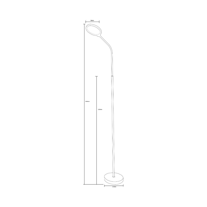 Zuma Line - Candeeiro de chão LED com regulação LED/10W/230V 3000/4500/6500K preto