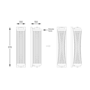 Zuma Line - Iluminação de parede 2xE14/60W/230V dourado