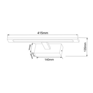 Zuma Line - Iluminação de espelho para casa de banho LED LED/12W/230V 41 cm IP44 preto