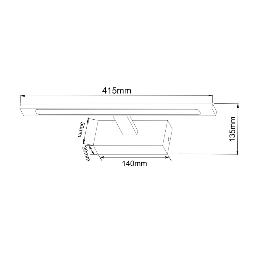 Zuma Line - Iluminação de espelho para casa de banho LED LED/12W/230V 41 cm IP44 preto